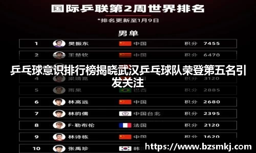 乒乓球意识排行榜揭晓武汉乒乓球队荣登第五名引发关注